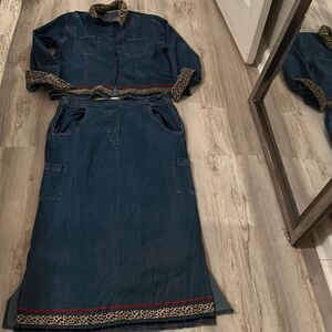 Mesa L vintage 80”s jean skirt and top preloved ❤️